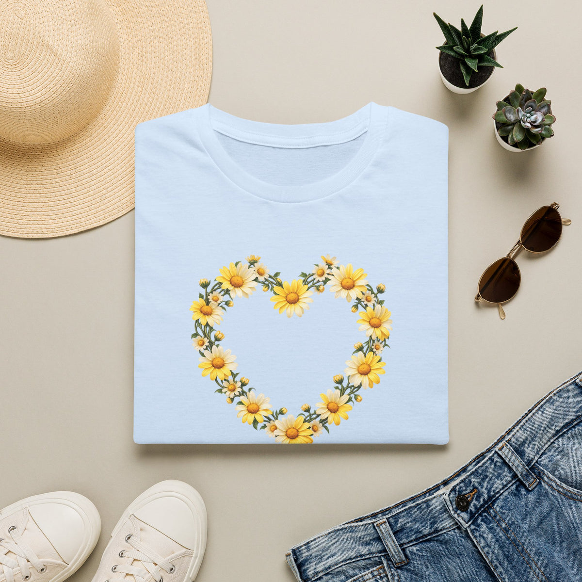Daisy Chain heart Unisex Softstyle T-Shirt