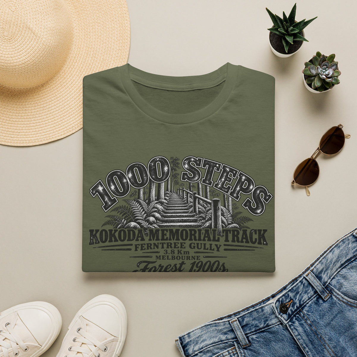 1000 Steps Kokoda Memorial Track Unisex Softstyle T-Shirt
