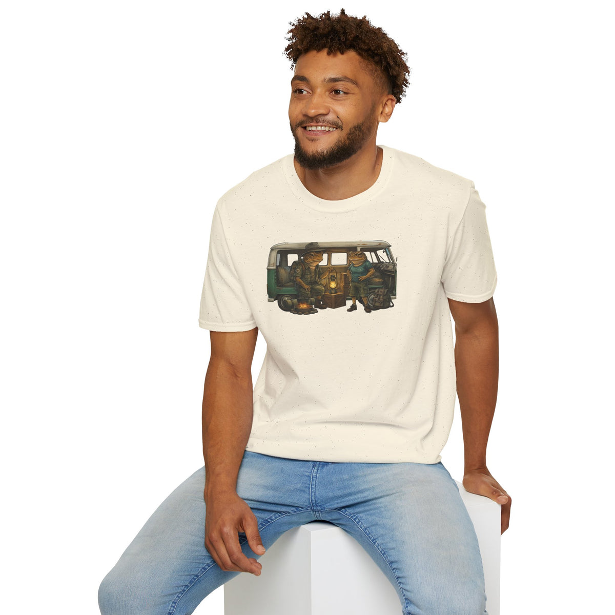 Toads Combi Van Camping Unisex Softstyle T-Shirt