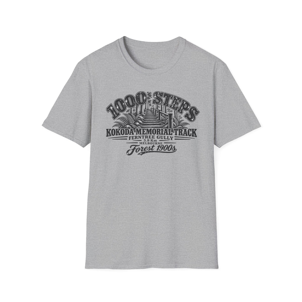 1000 Steps Kokoda Memorial Track Unisex Softstyle T-Shirt
