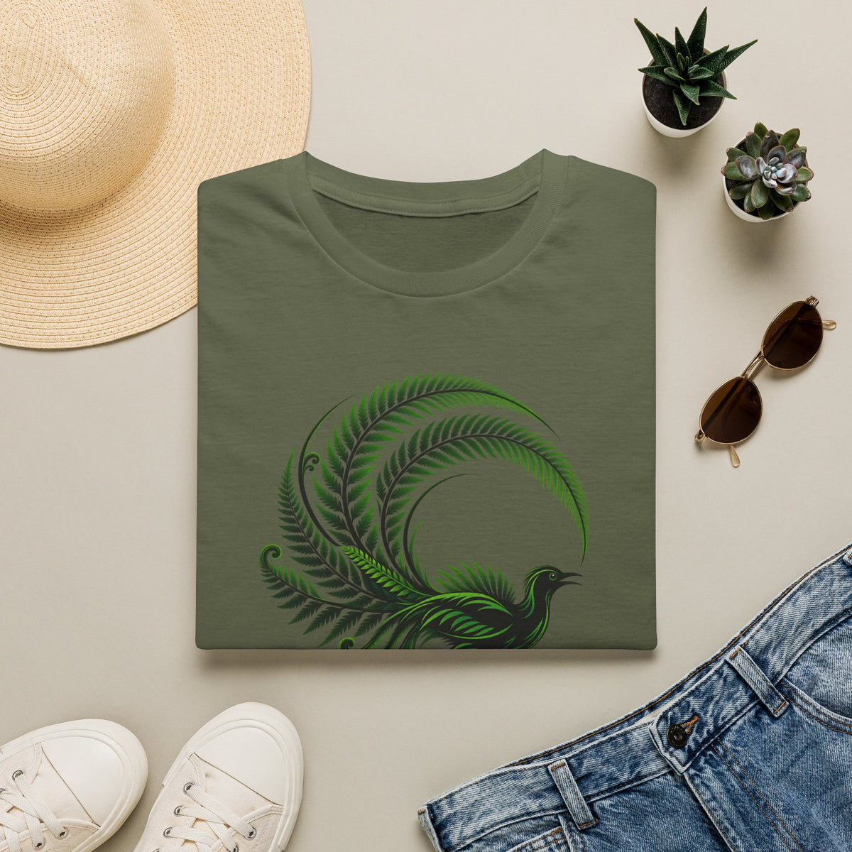 Green Australia Lyrebird Unisex Softstyle T-Shirt