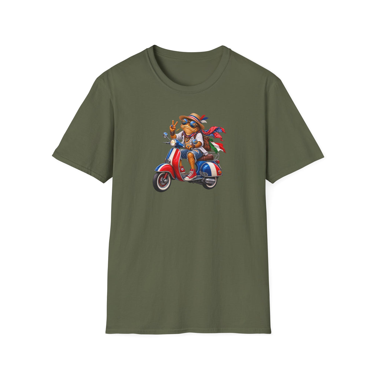Italian Toad on Scooter Unisex Softstyle T-Shirt