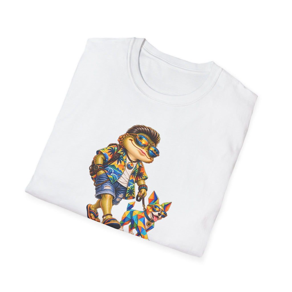 Toad walking  Origami dog unisex Softstyle T-Shirt