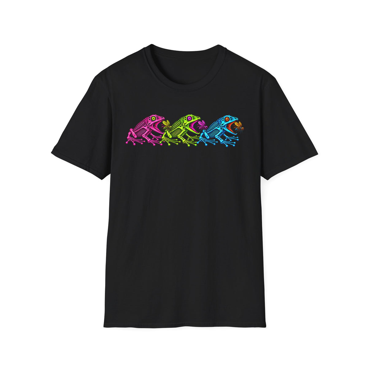 Skeleton Toad and Neon flies Croaking Toad - T-Shirt