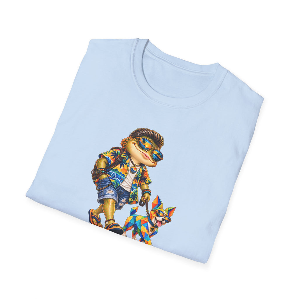 Toad walking  Origami dog unisex Softstyle T-Shirt