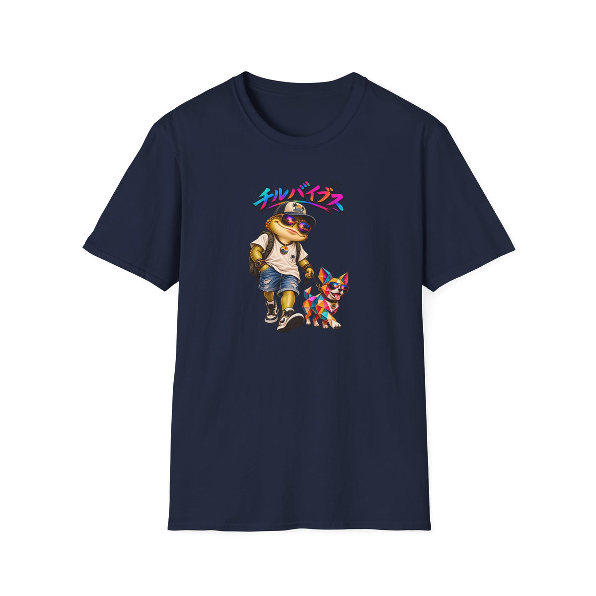 Toad walking  Origami dog unisex Softstyle T-Shirt