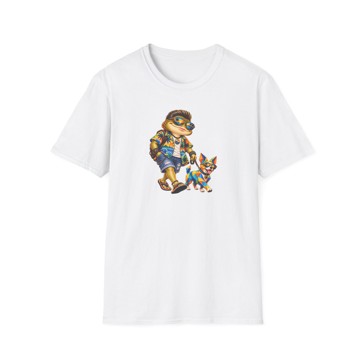 Walking Toad & Origami Dog T-Shirt | Japanese Inspired Tee | Croaking Toad