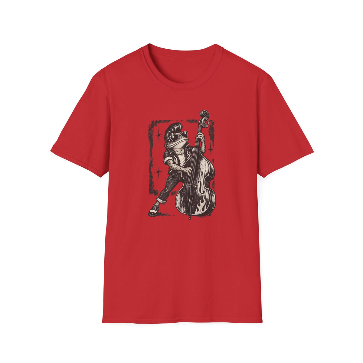 Rockabilly Double bass Toad Unisex Softstyle T-Shirt