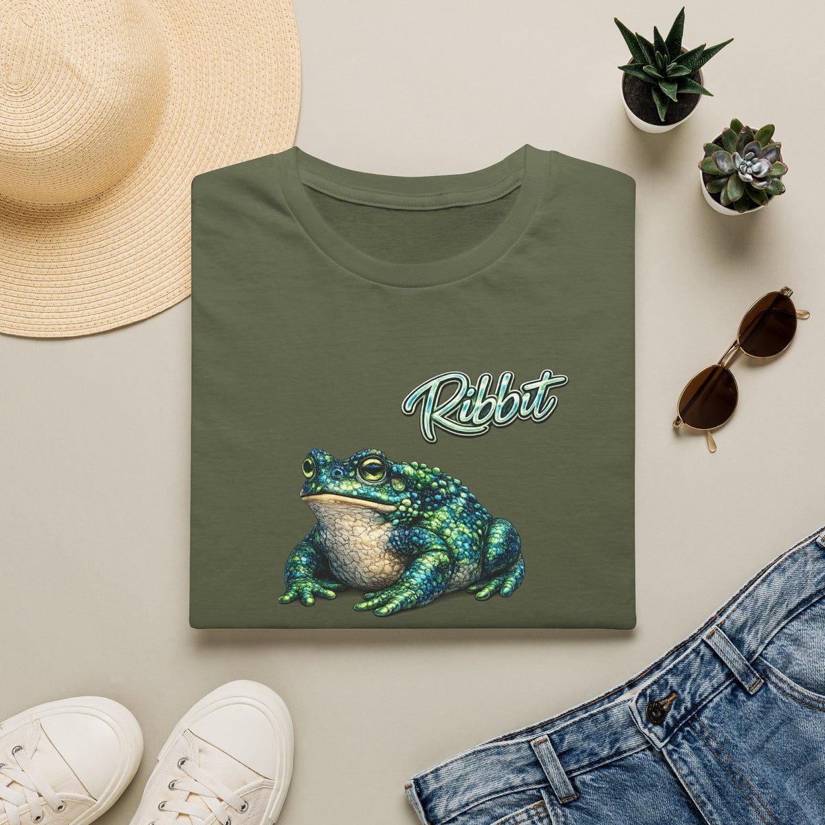 Ribbit green Unisex Softstyle T-Shirt