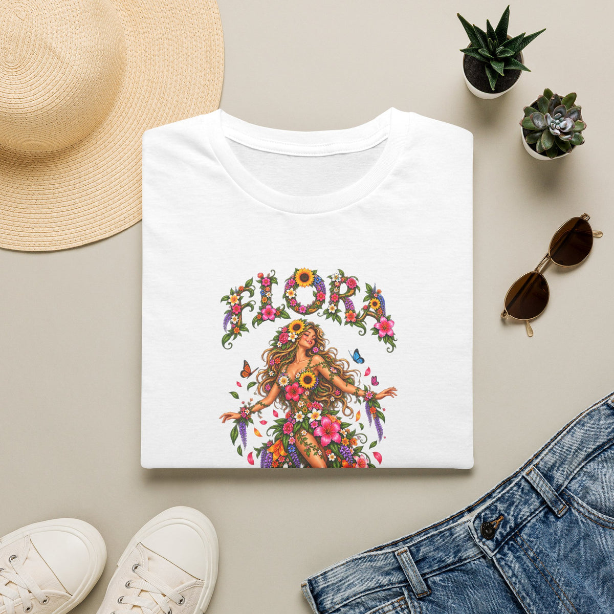 Flora - floral lady TshirUnisex Softstyle T-Shirt