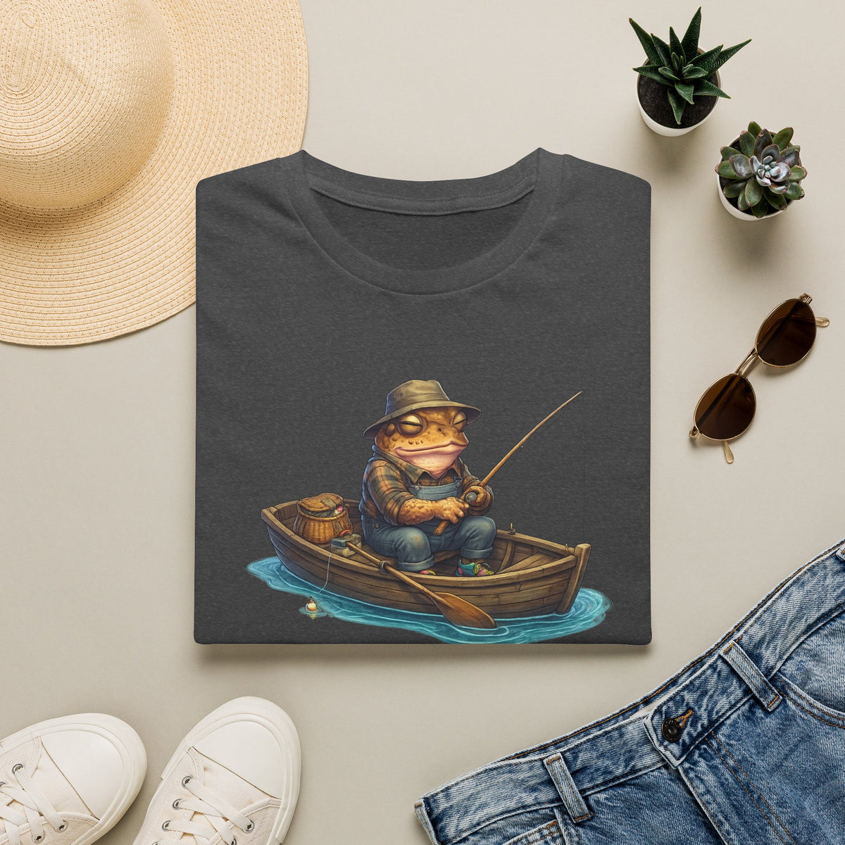 Gone Fishing Toad Unisex Softstyle T-Shirt