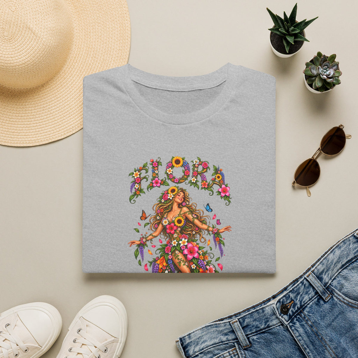 Flora - floral lady TshirUnisex Softstyle T-Shirt