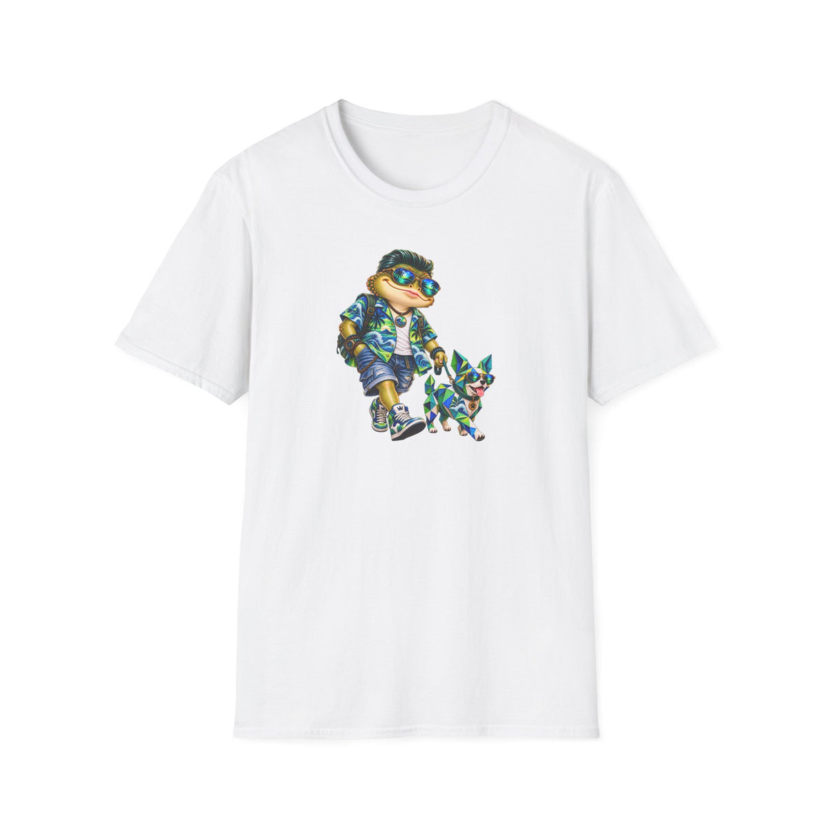 Origami Dog Unisex Softstyle T-Shirt