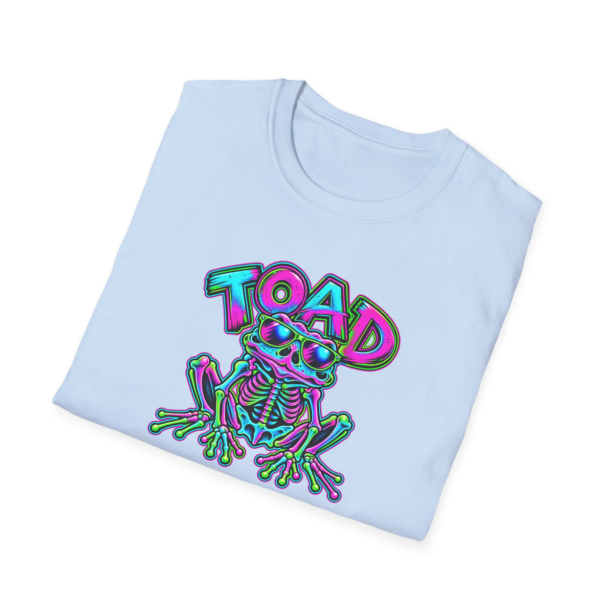 Skeleton neon pink, aqua and greenI unisex Softstyle T-Shirt