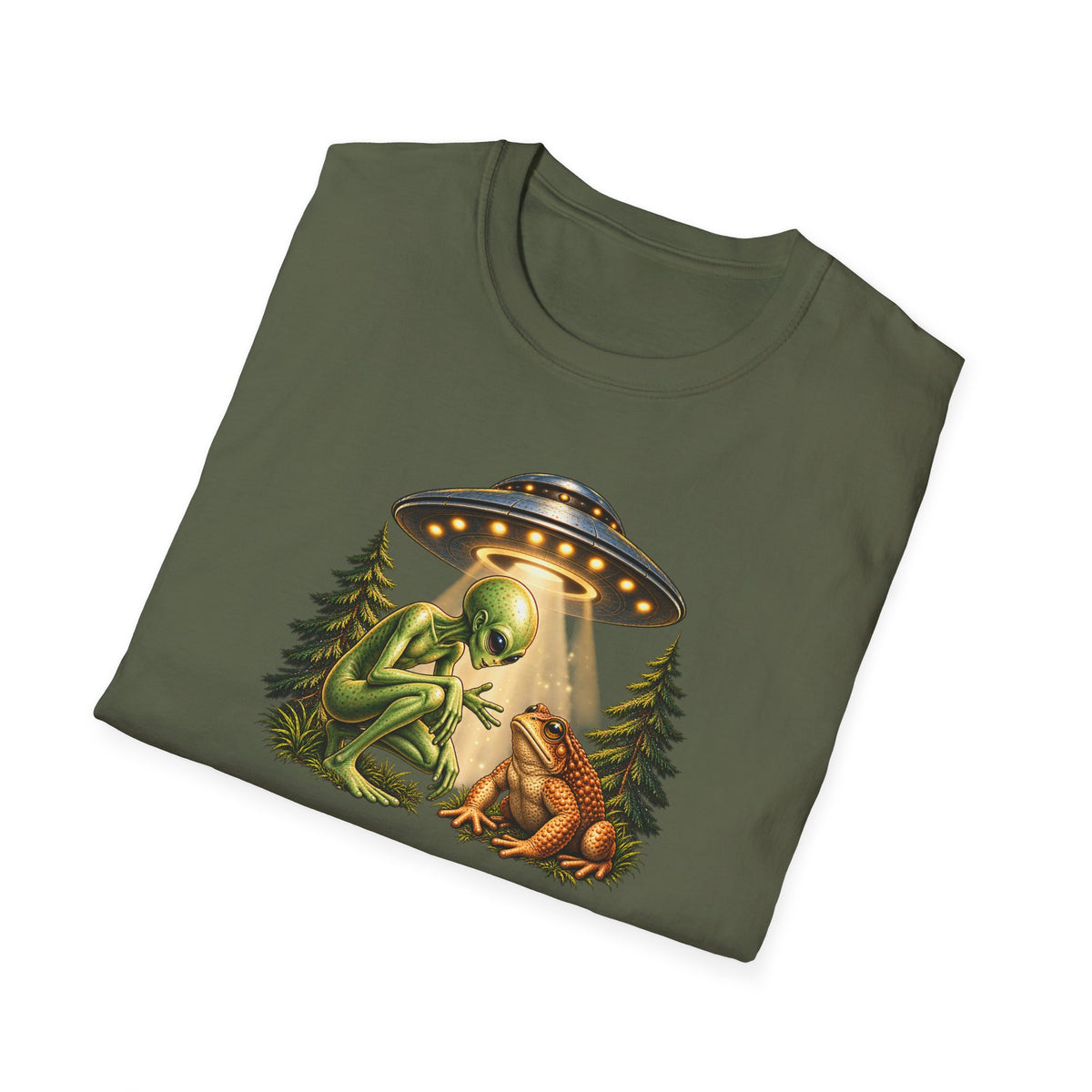 Alien & Toad UFO T-Shirt – Funny Extraterrestrial Graphic Tee