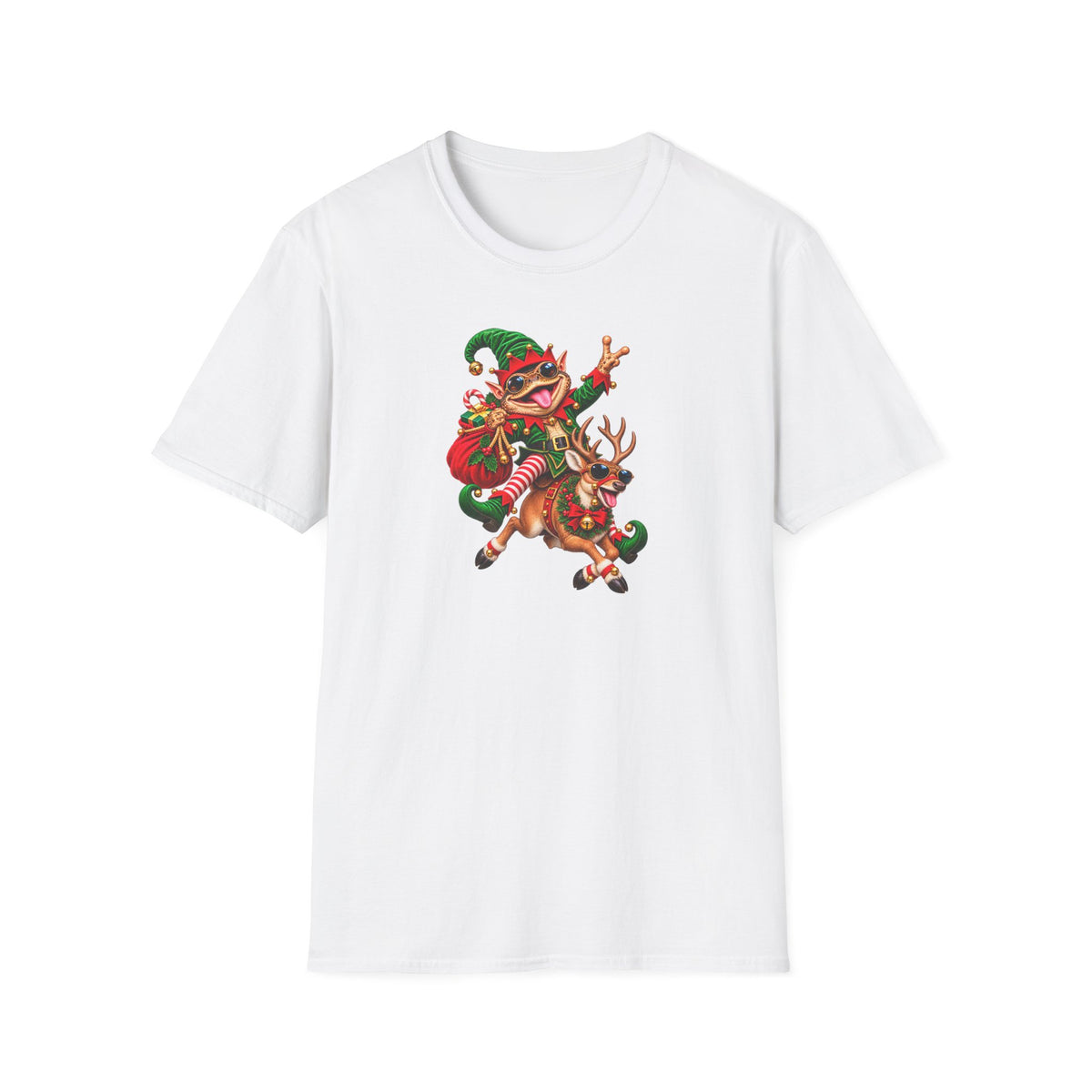 Christmas Toad on Reindeer unisex Softstyle T-Shirt