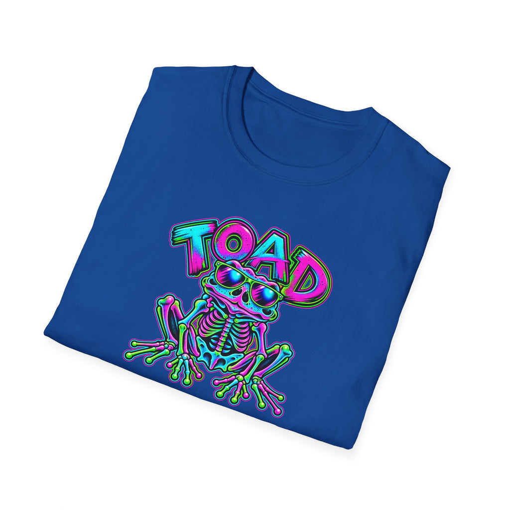 Skeleton neon pink, aqua and greenI unisex Softstyle T-Shirt