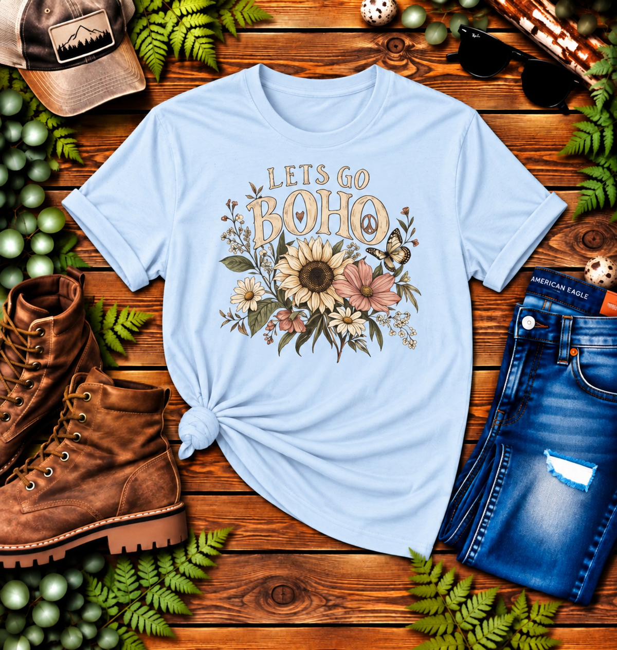 Let's Go Boho T-Shirt | Bohemian Graphic Tee